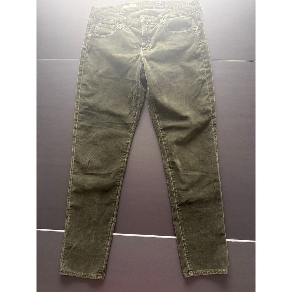 AG Adriano Goldschmied The Stevie Ankle Olive Green Corduroy Jeans 30R